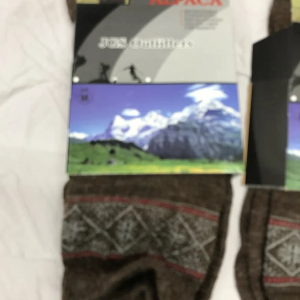 Alpaca 🦙 Socks Brown Fair Isle Nordic M Lot of 3 Made in Peru - Picture 8 of 13